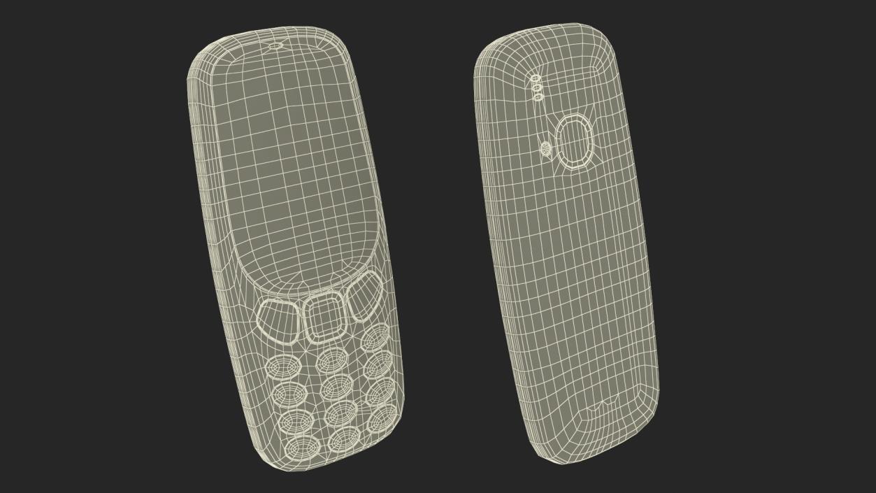 Grey Nokia 3310 New Lights On 3D model