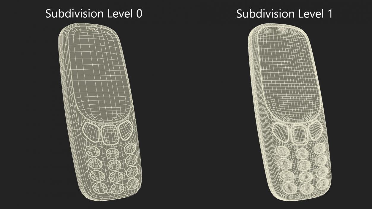 Grey Nokia 3310 New Lights On 3D model