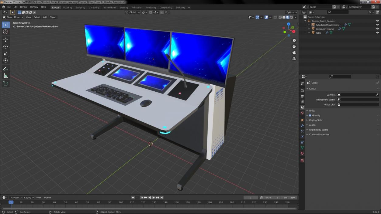 3D model Control Room Console