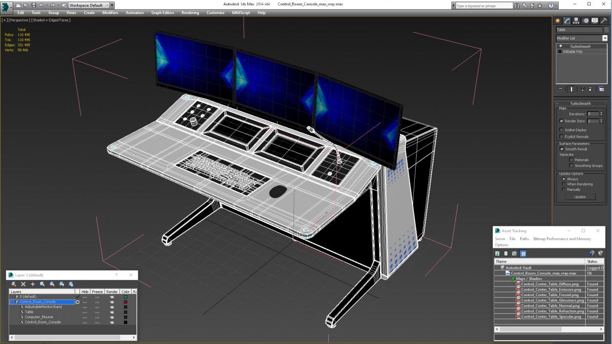 3D model Control Room Console