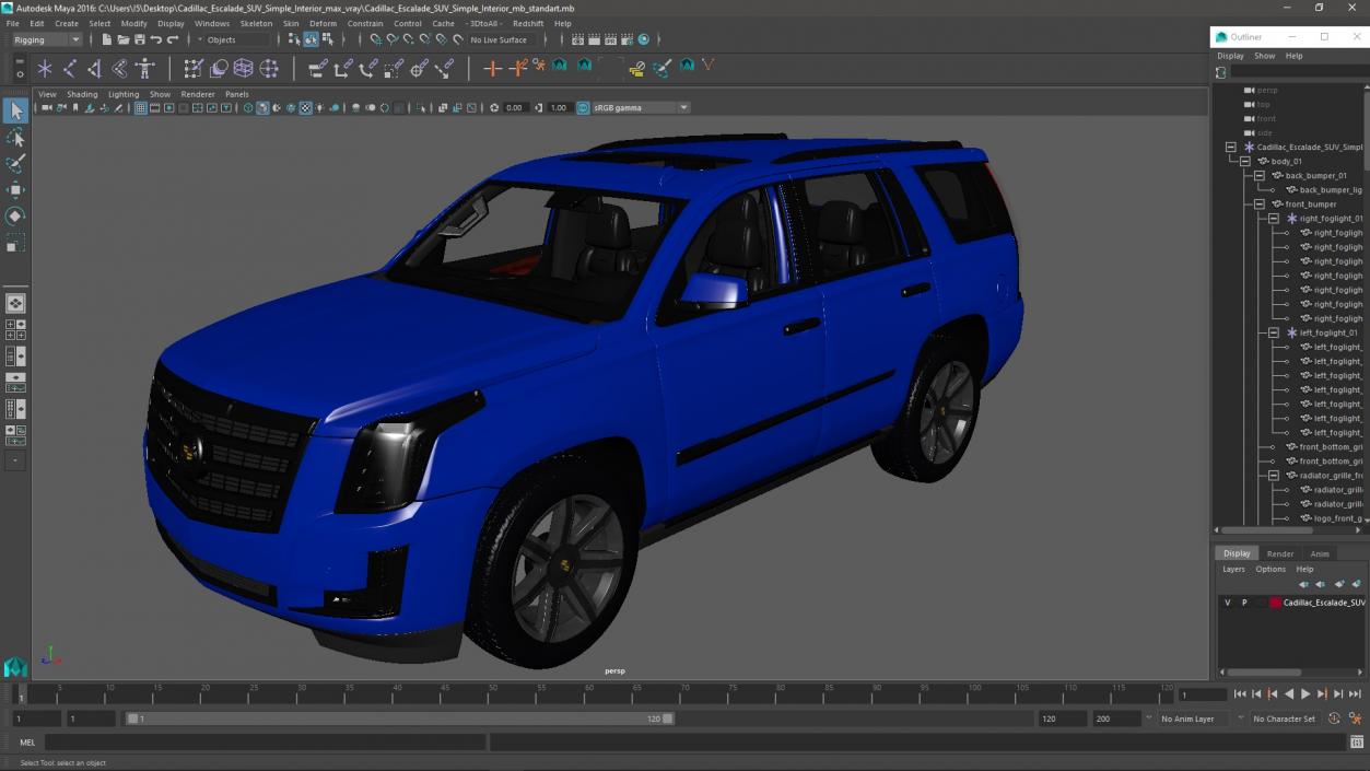 Cadillac Escalade SUV Simple Interior 3D