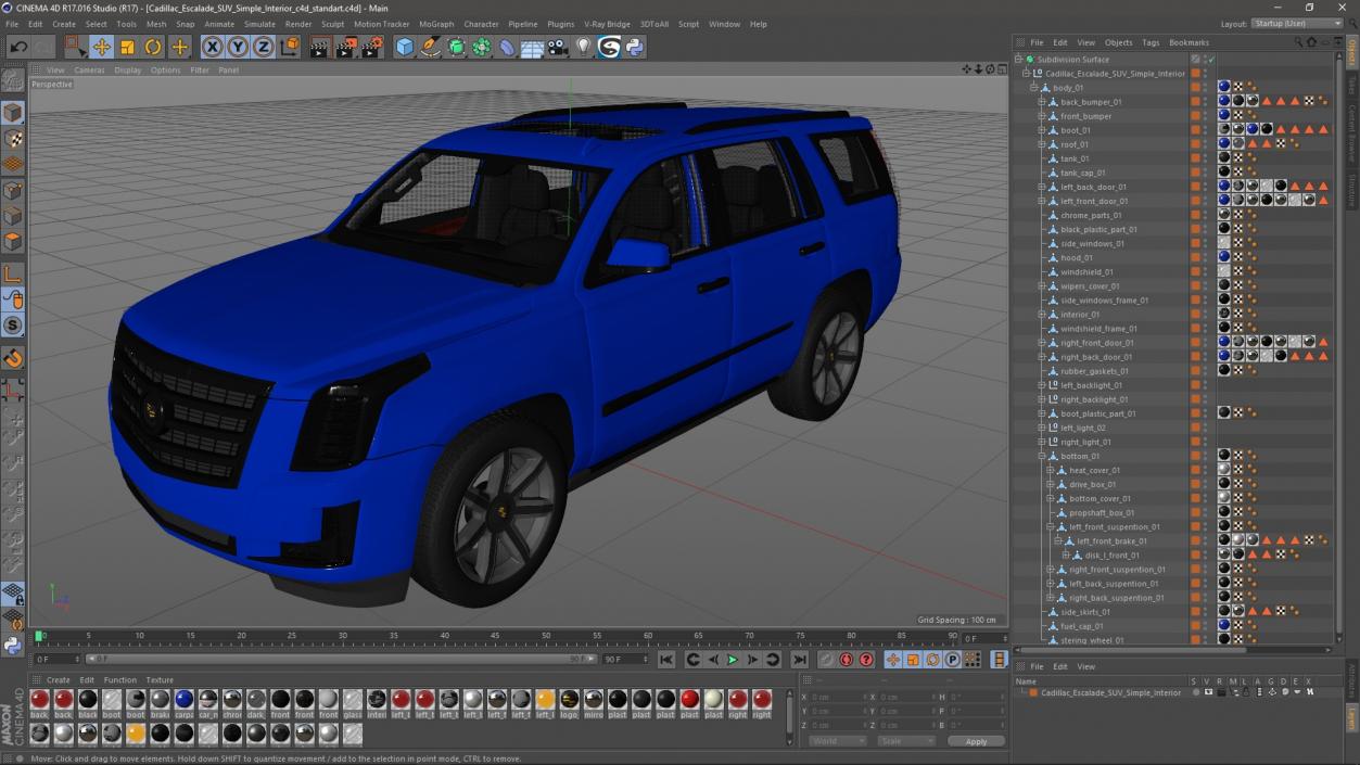 Cadillac Escalade SUV Simple Interior 3D