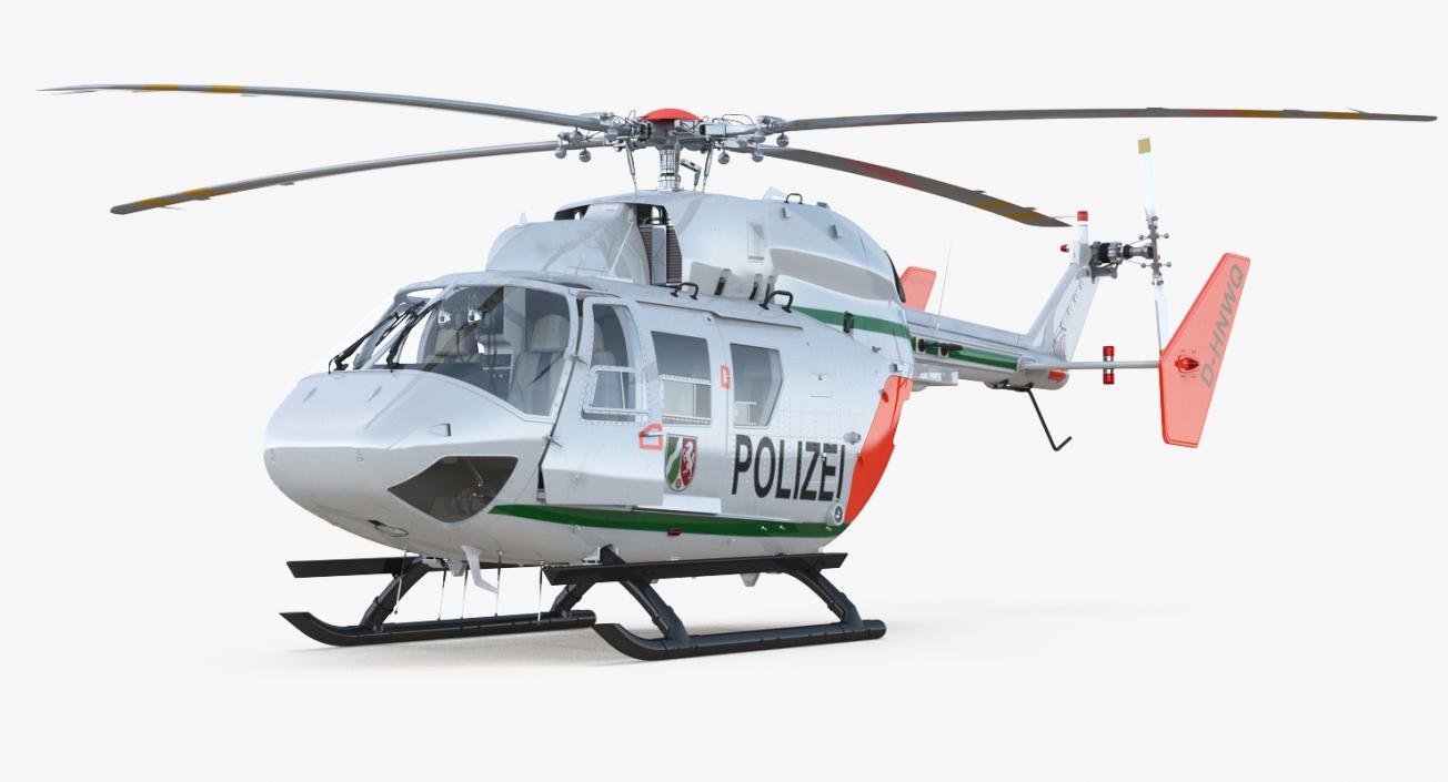 Kawasaki BK 117 German Police Helicopter Rigged 3D