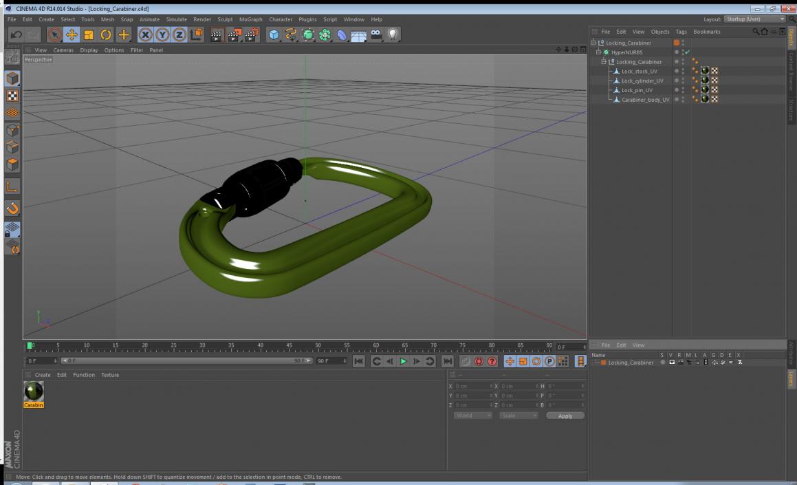 Locking Carabiner 3D