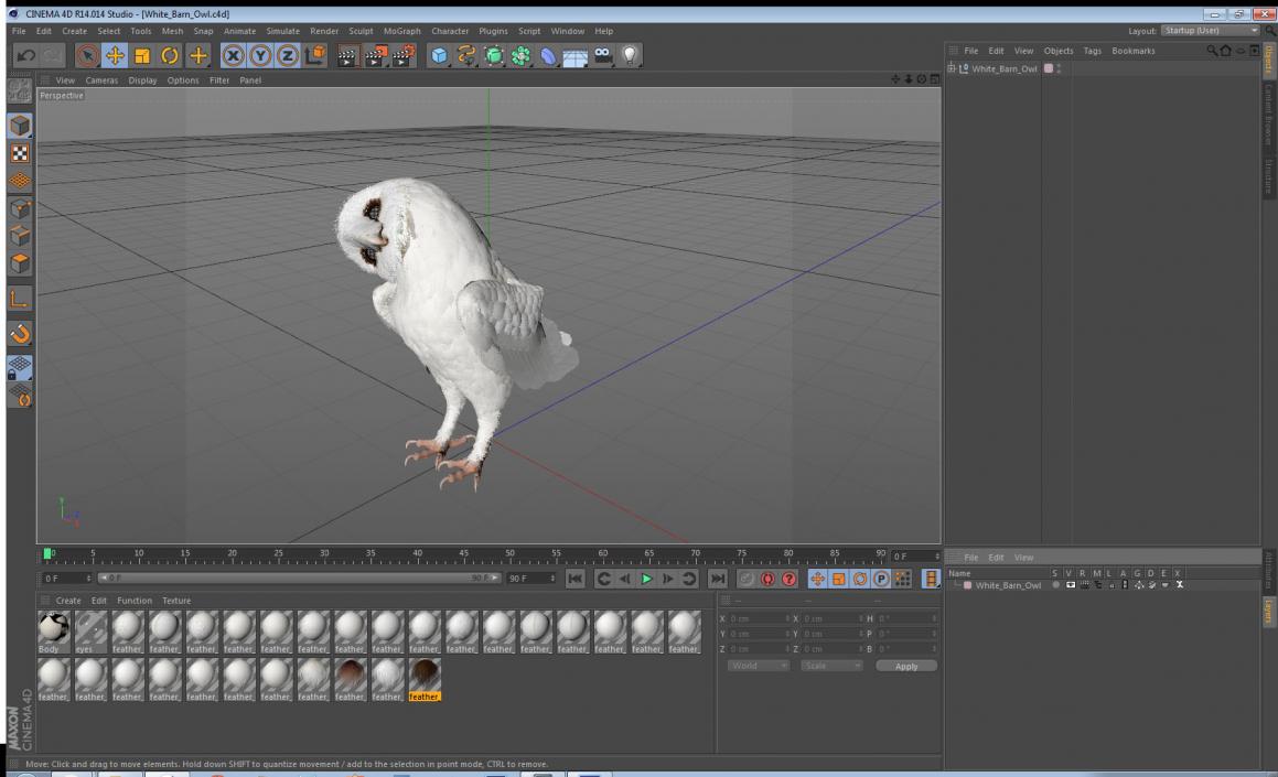 White Barn Owl 3D model