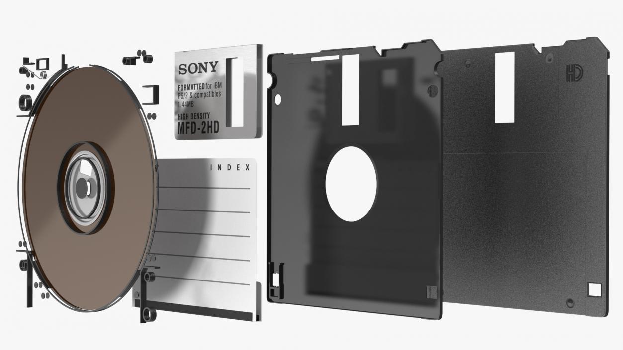 3D Sony Micro Floppy Disk MFD 2HD Black