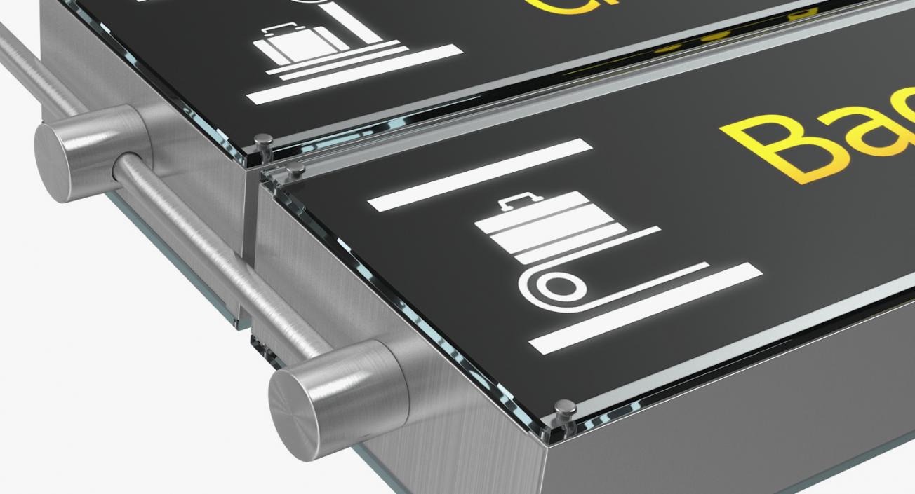 Airport Signs Baggage Check 3D