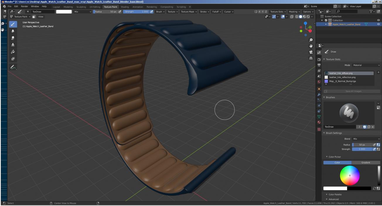 Apple Watch Leather Band 3D model