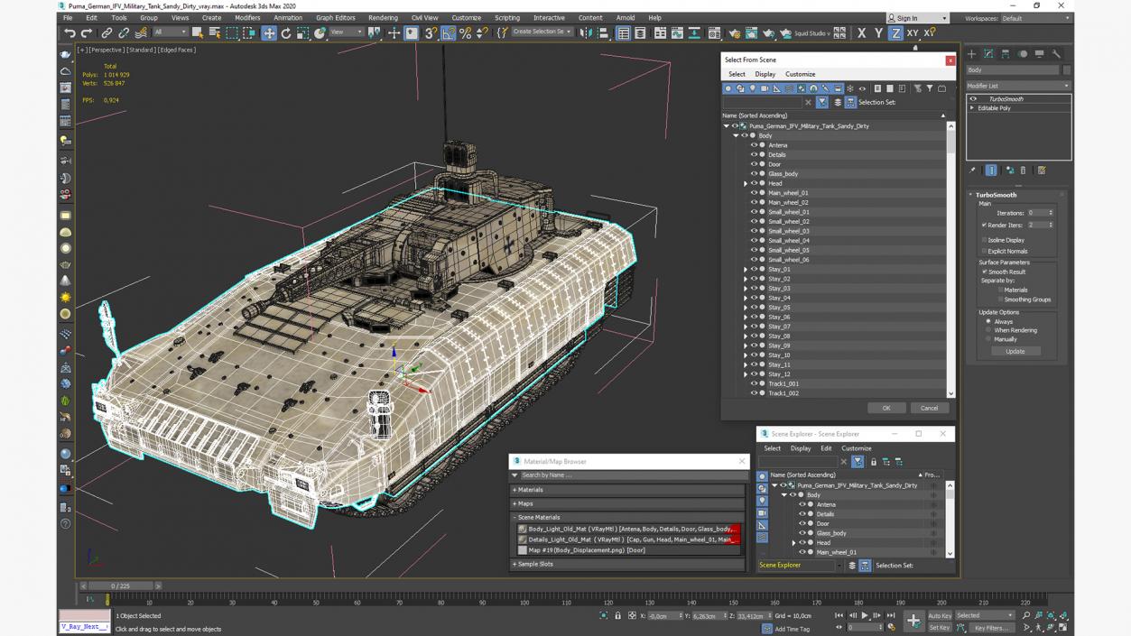 3D Puma German IFV Military Tank Sandy Dirty