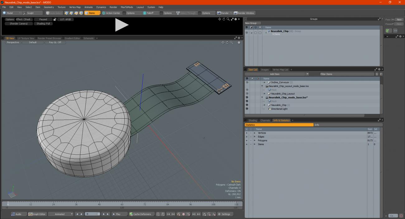 Neuralink Chip 3D model