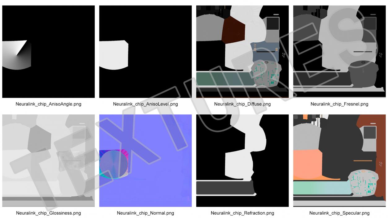 Neuralink Chip 3D model