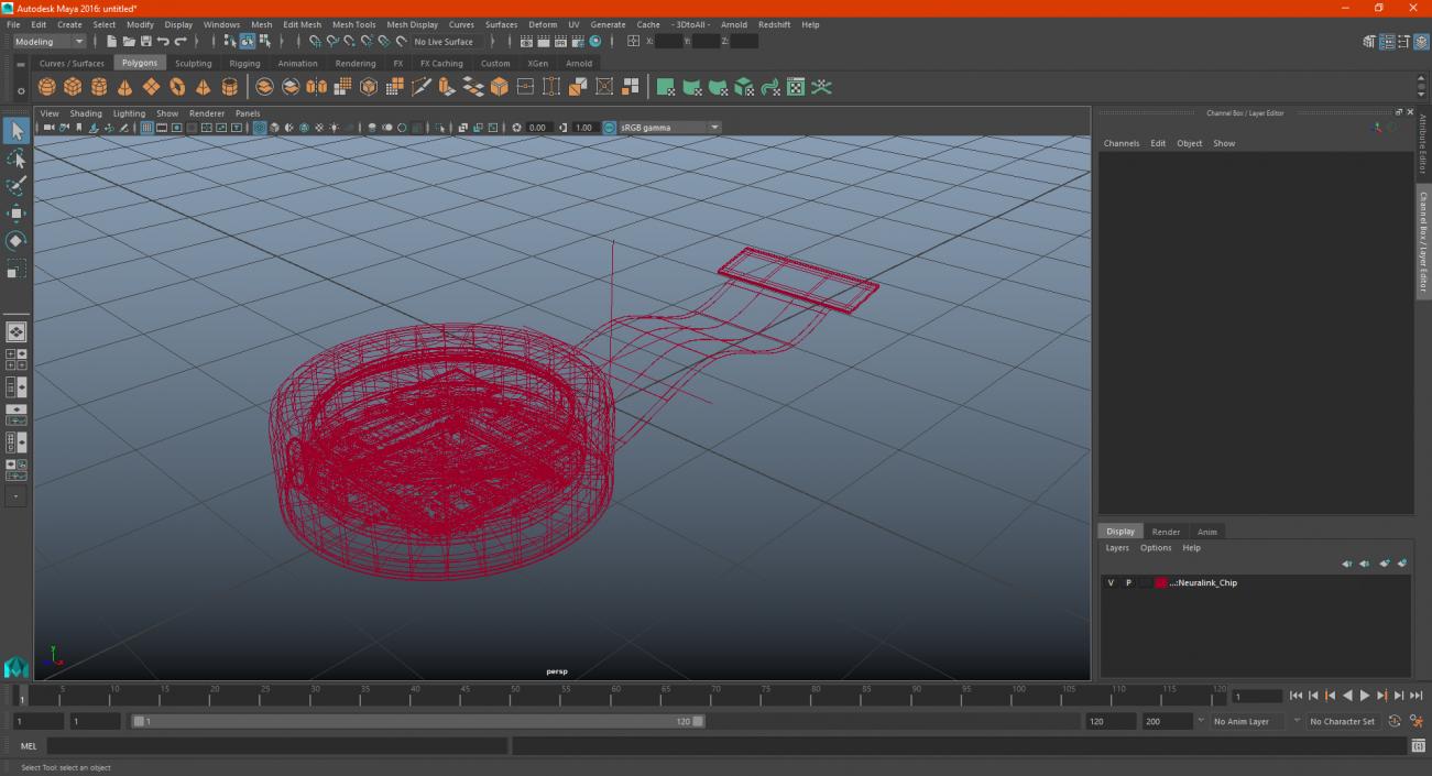 Neuralink Chip 3D model