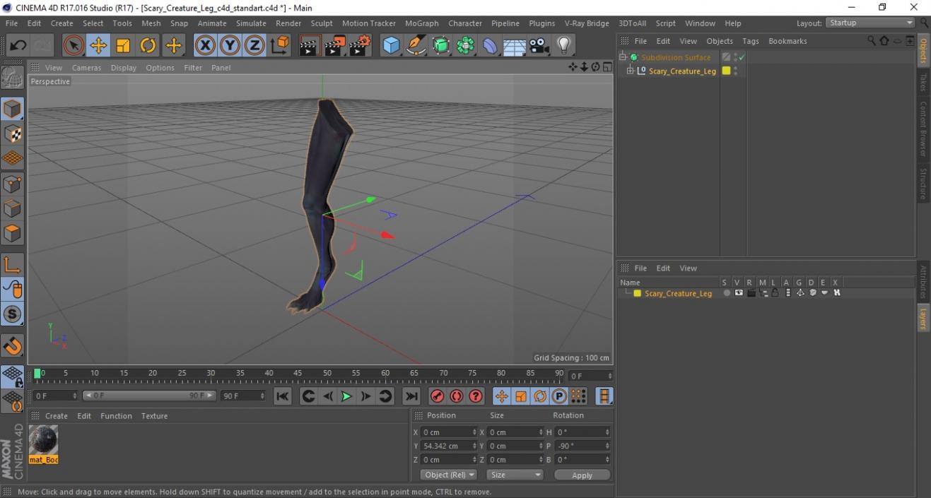 3D Scary Creature Leg model