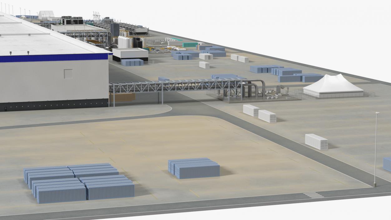 Huge Manufacturing Plant 3D model