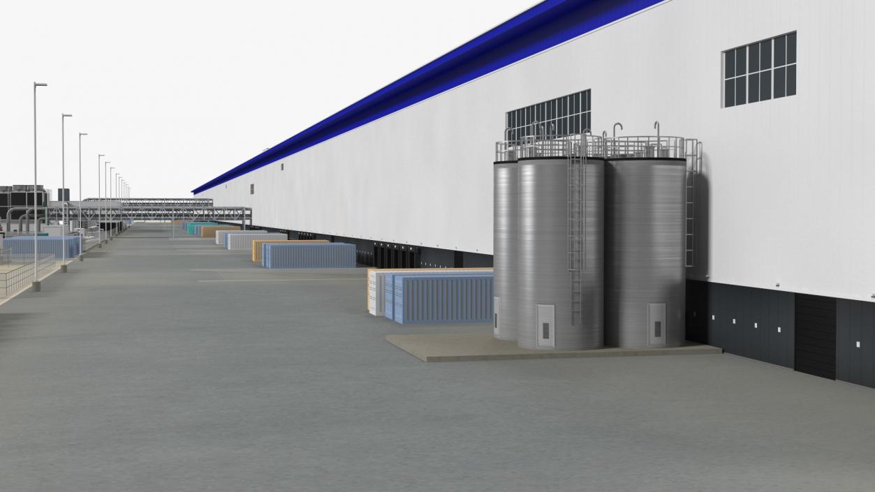 Huge Manufacturing Plant 3D model