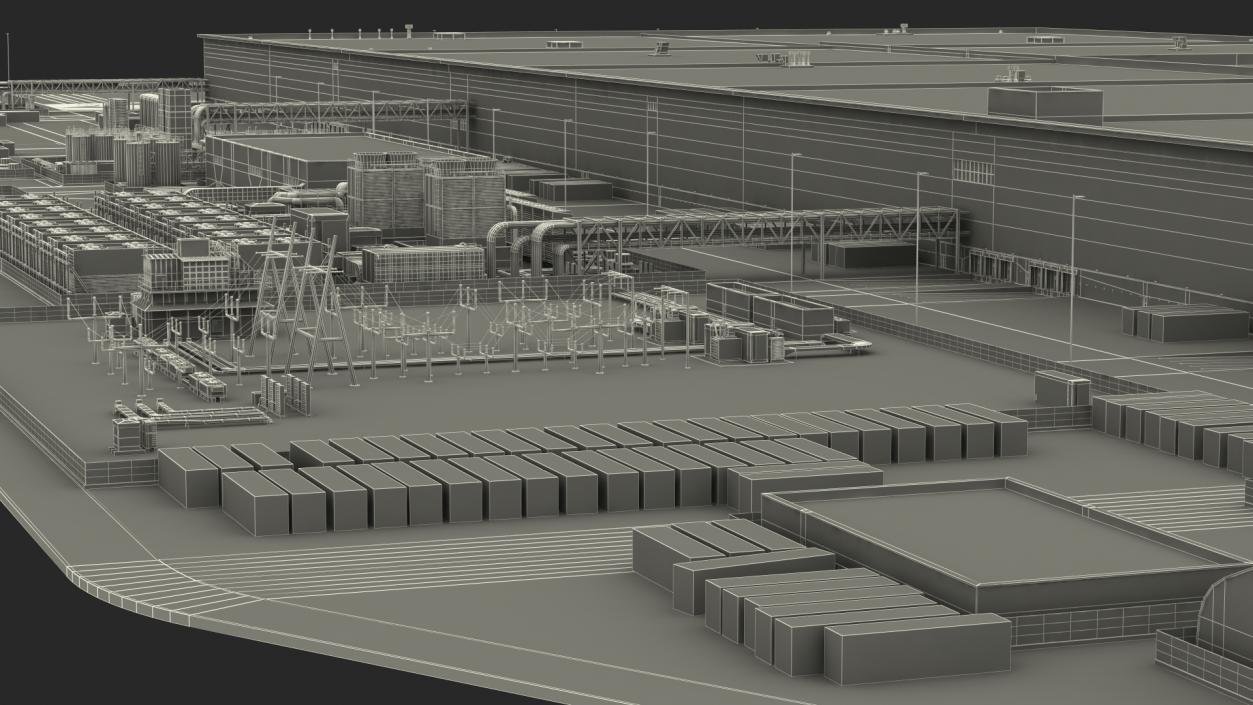 Huge Manufacturing Plant 3D model