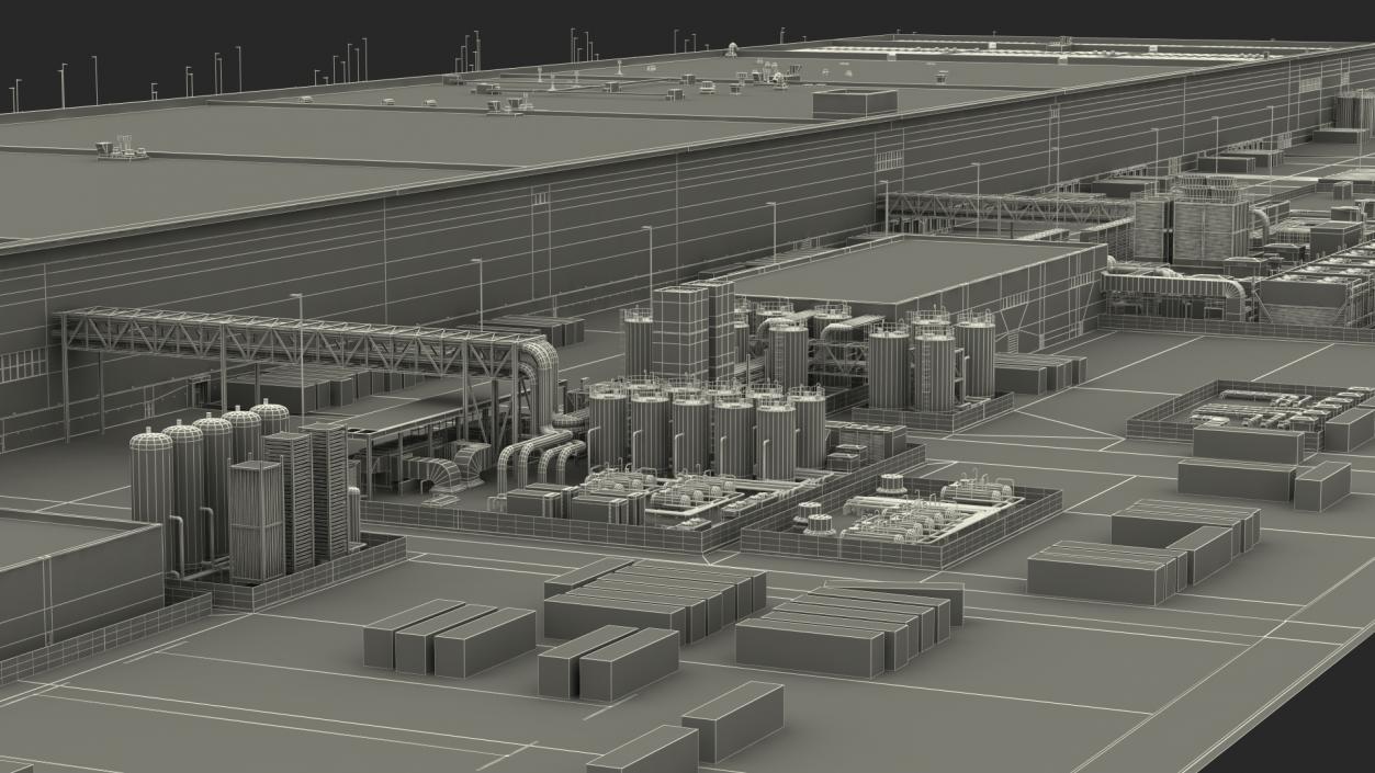 Huge Manufacturing Plant 3D model