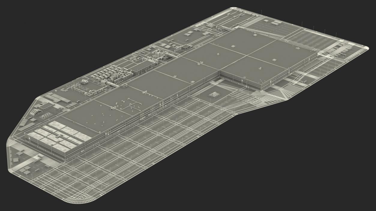 Huge Manufacturing Plant 3D model