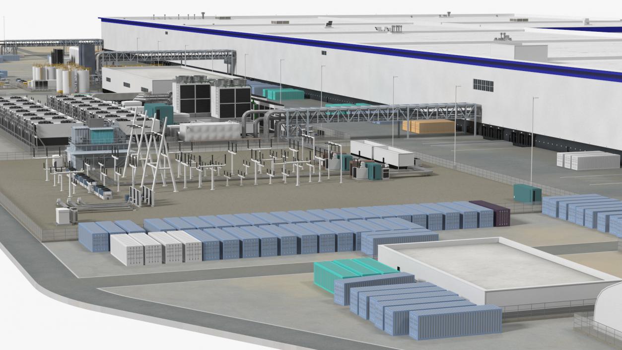 Huge Manufacturing Plant 3D model