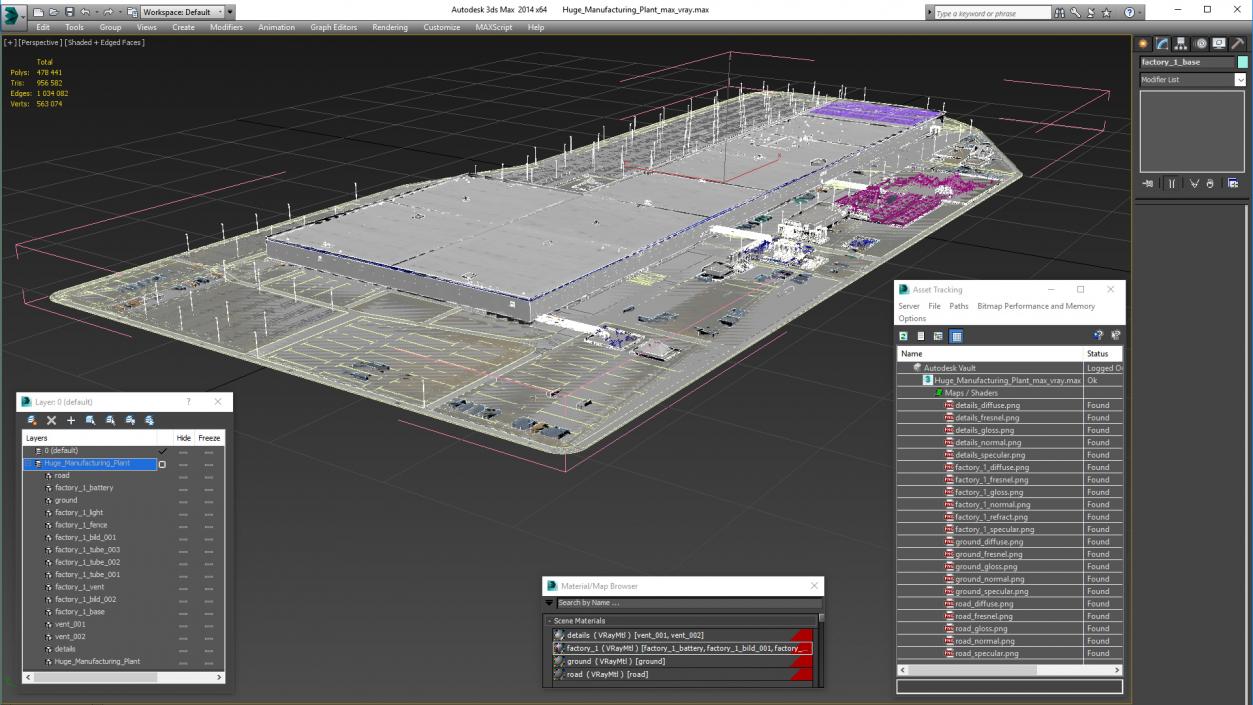 Huge Manufacturing Plant 3D model