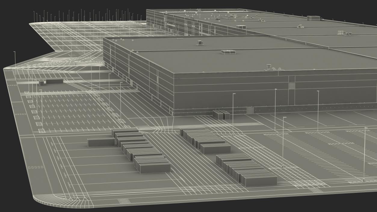 Huge Manufacturing Plant 3D model