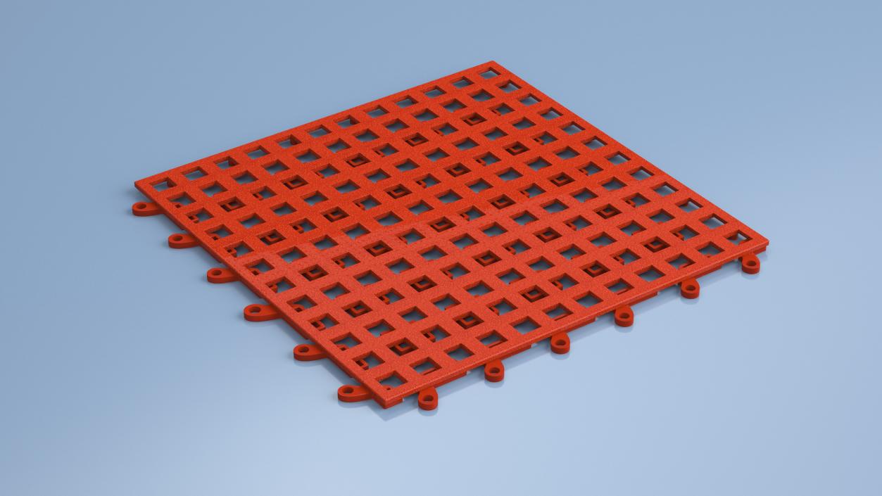 3D model Plastic Gym Floor Mat Orange 2