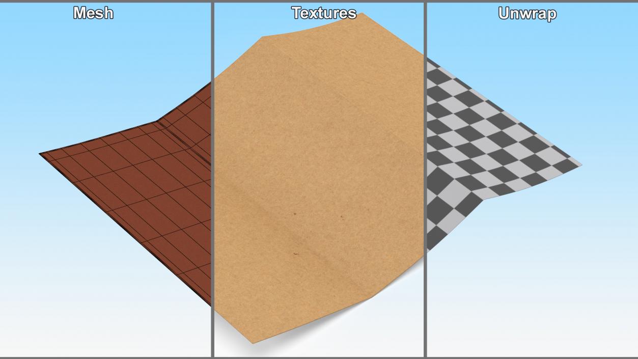 3D model Zigzag Folded Kraft Paper