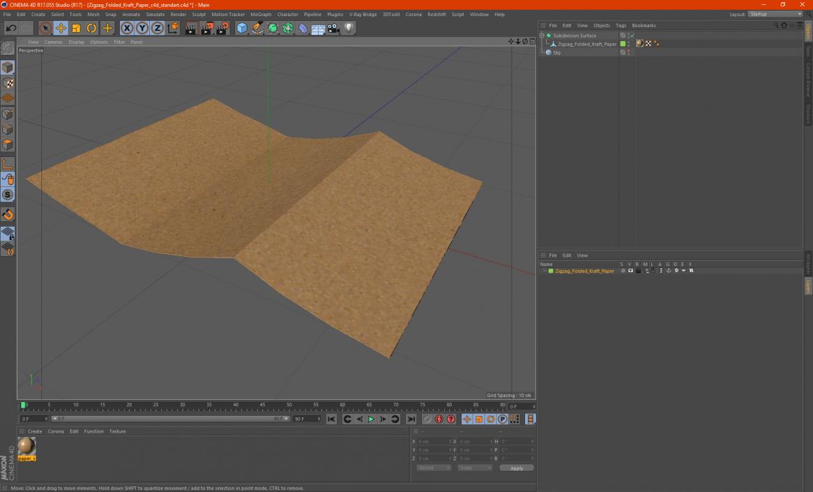 3D model Zigzag Folded Kraft Paper