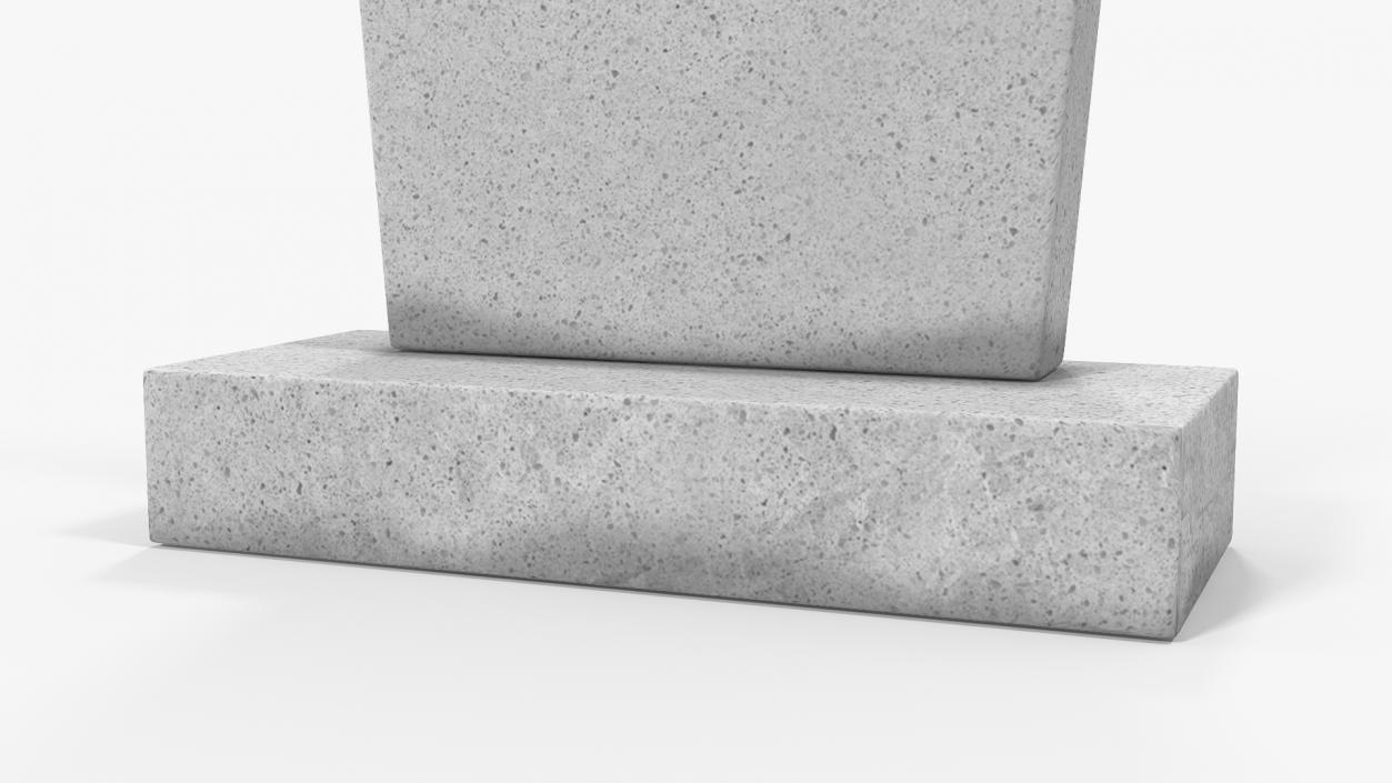 3D Granite Cemetery Headstone