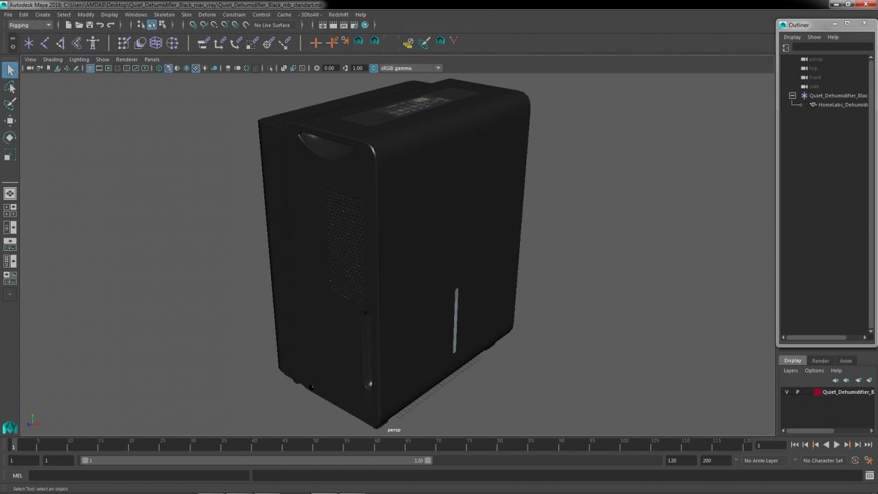 Quiet Dehumidifier Black 3D model