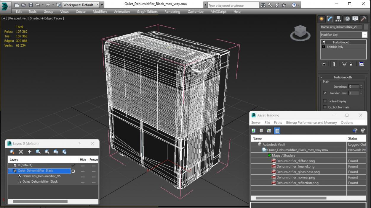 Quiet Dehumidifier Black 3D model