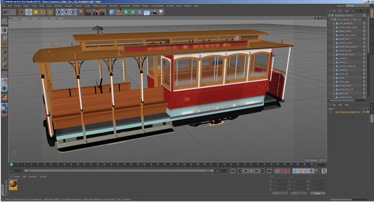 3D San Francisco Cable Car model