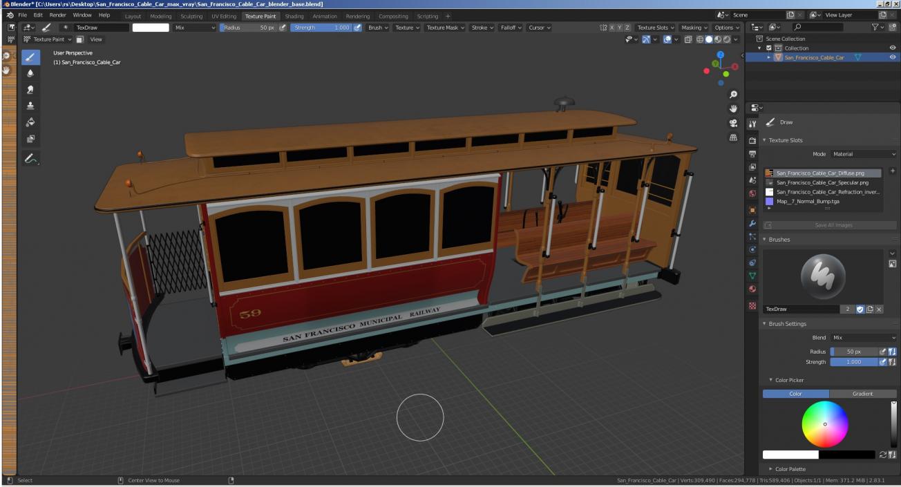 3D San Francisco Cable Car model