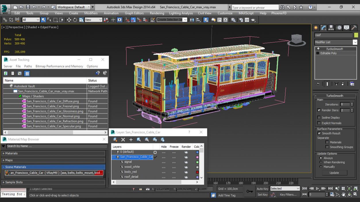 3D San Francisco Cable Car model