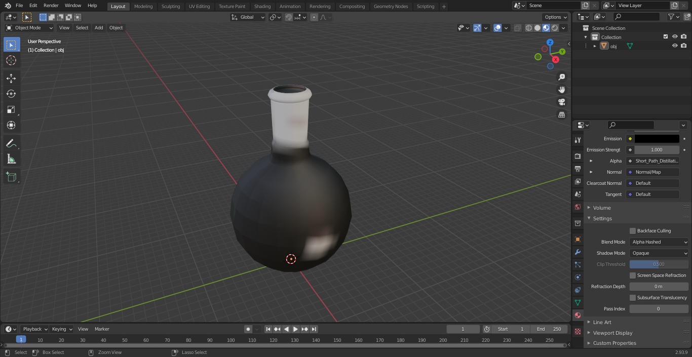 3D Round Bottom Receiving Flask model