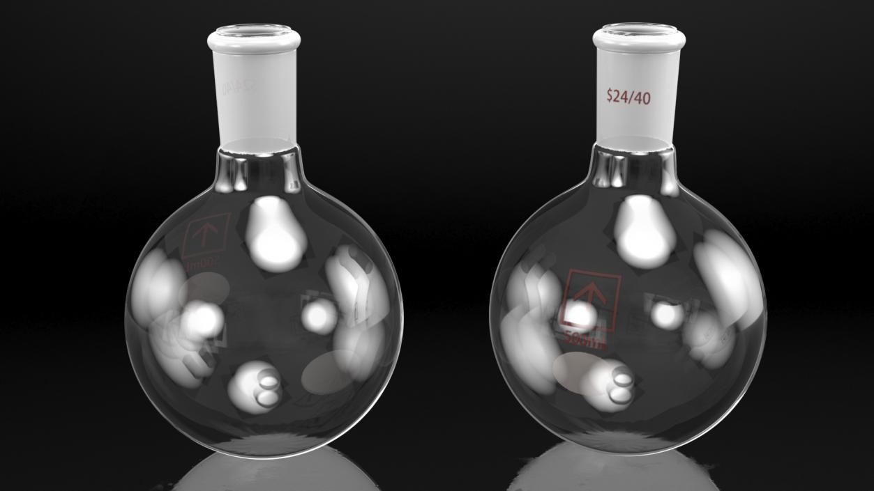 3D Round Bottom Receiving Flask model