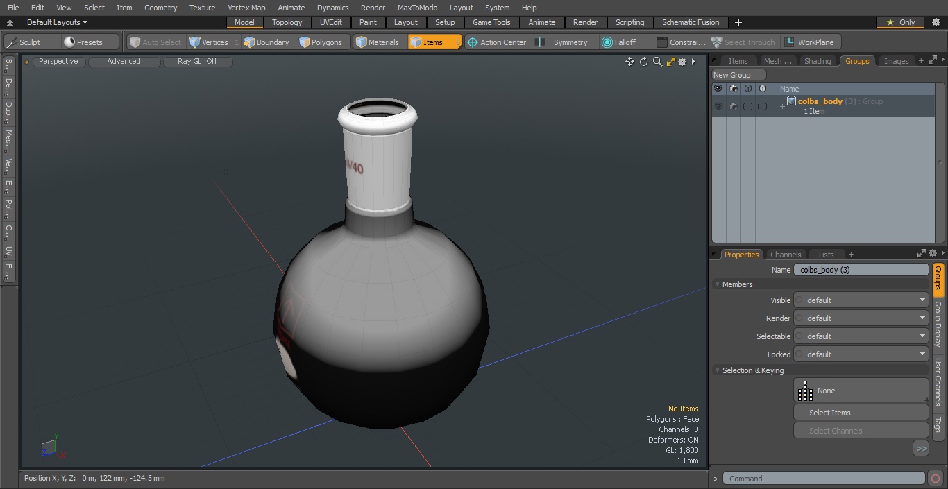 3D Round Bottom Receiving Flask model