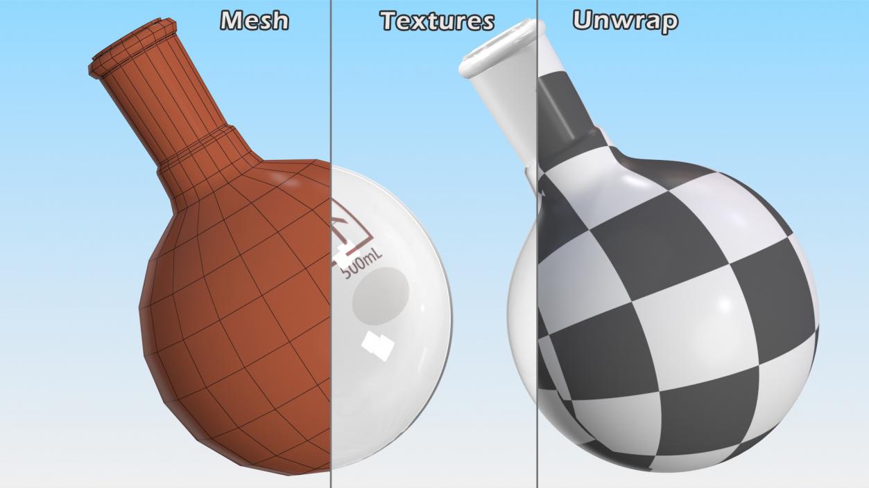 3D Round Bottom Receiving Flask model