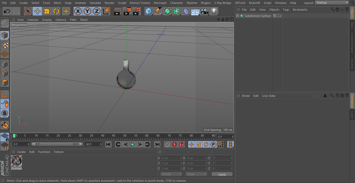 3D Round Bottom Receiving Flask model