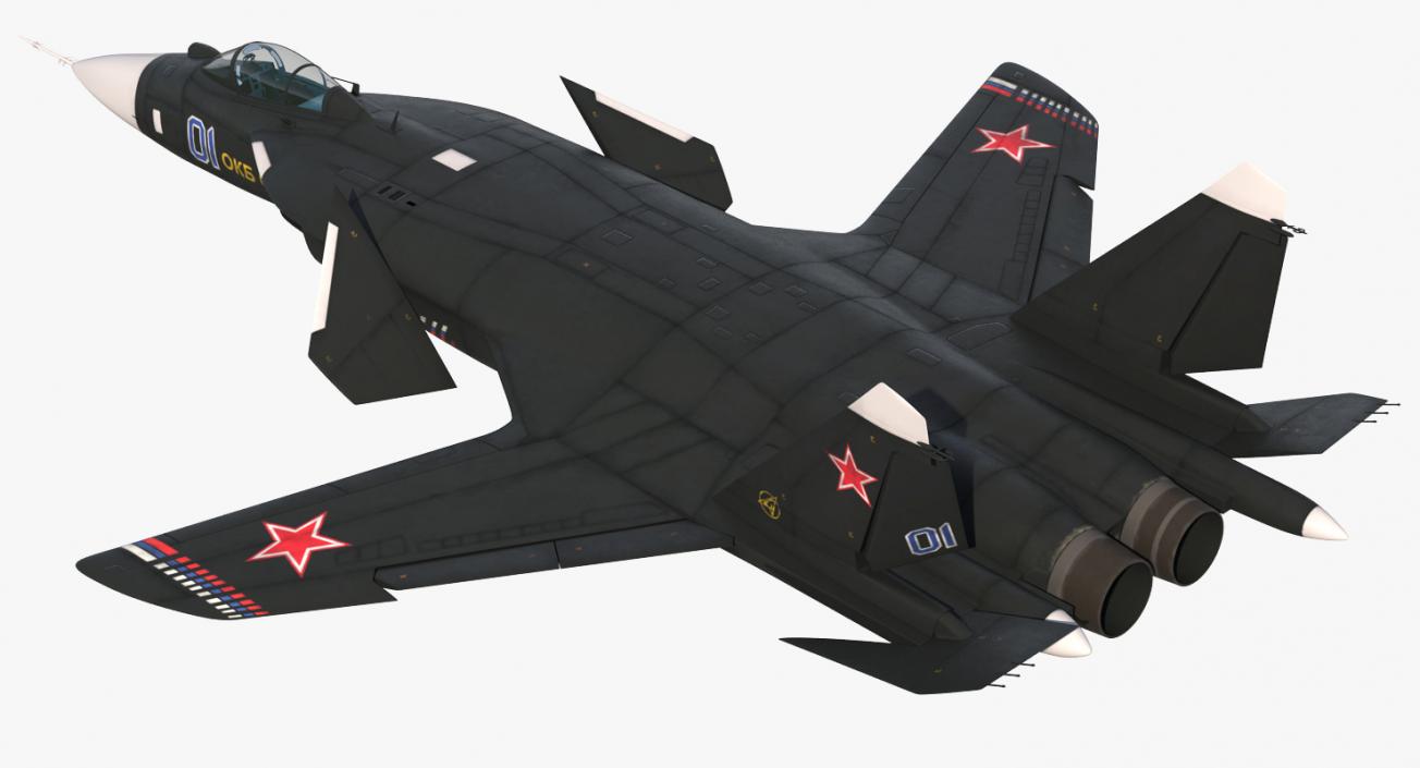 3D model Sukhoi Su-47 Berkut Russin Jet Fighter Rigged