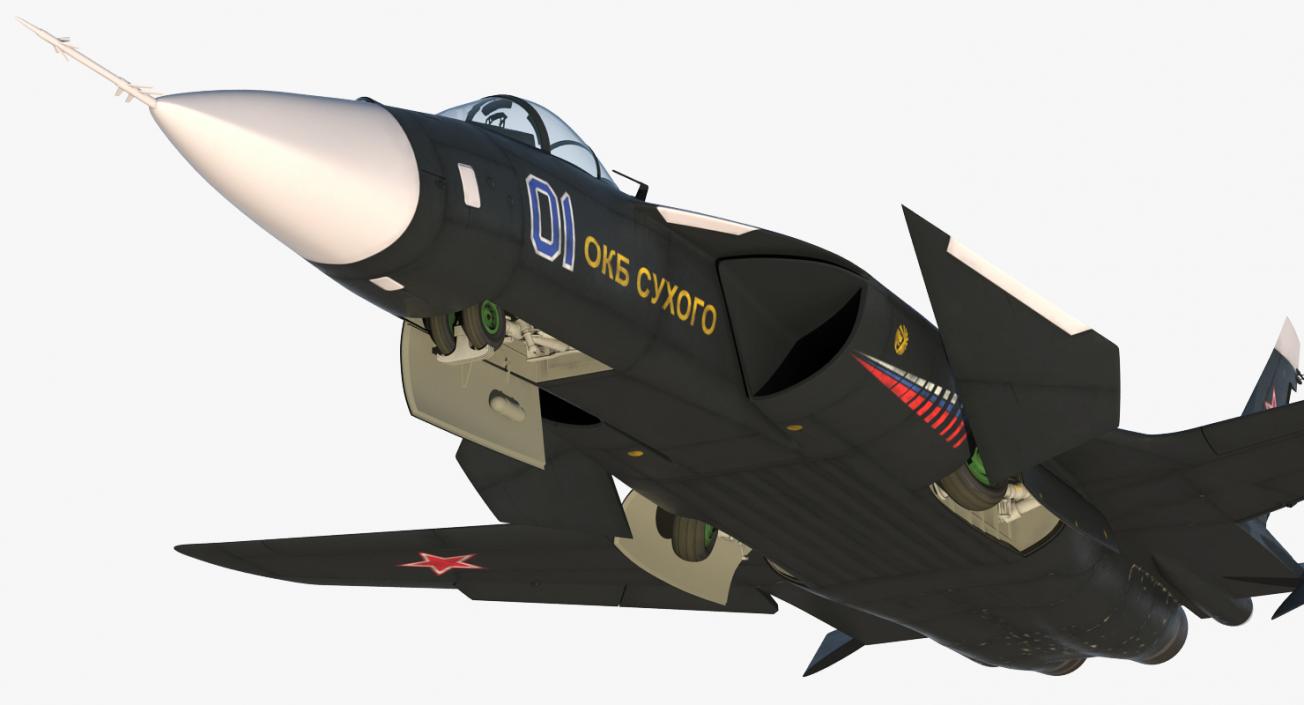 3D model Sukhoi Su-47 Berkut Russin Jet Fighter Rigged