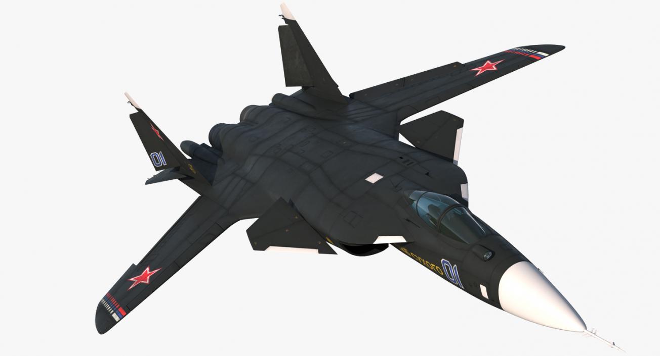 3D model Sukhoi Su-47 Berkut Russin Jet Fighter Rigged