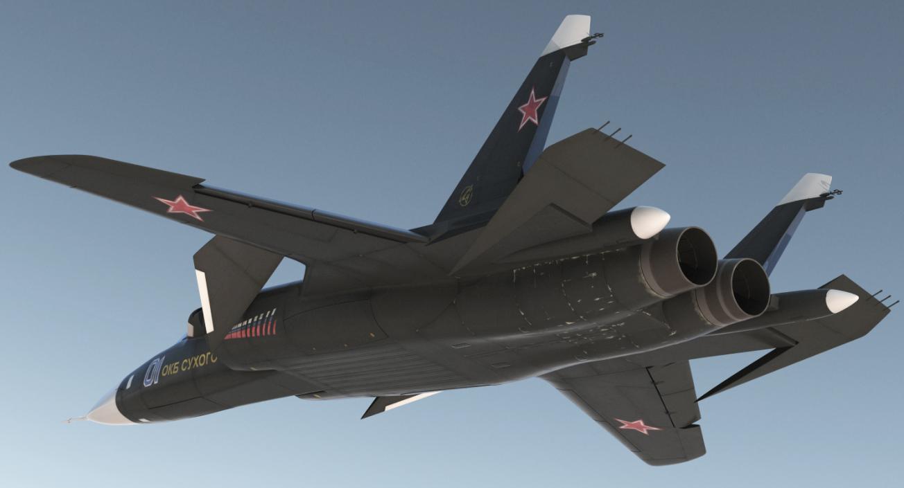 3D model Sukhoi Su-47 Berkut Russin Jet Fighter Rigged