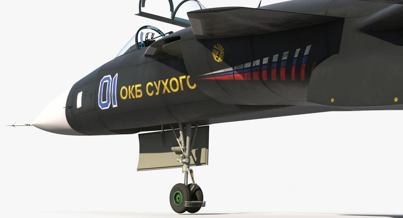 3D model Sukhoi Su-47 Berkut Russin Jet Fighter Rigged