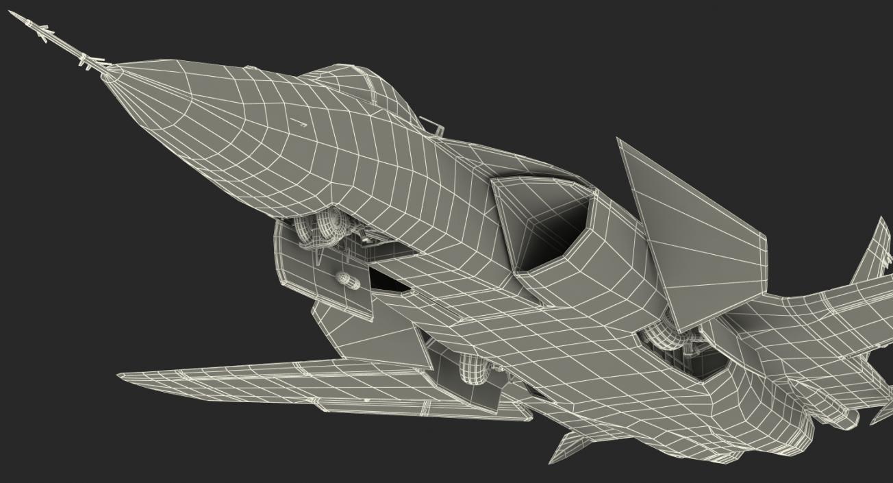 3D model Sukhoi Su-47 Berkut Russin Jet Fighter Rigged