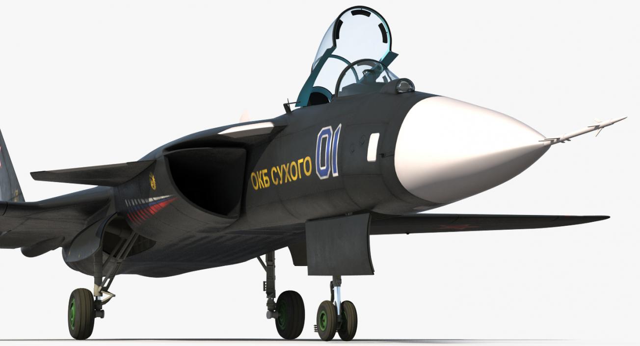 3D model Sukhoi Su-47 Berkut Russin Jet Fighter Rigged