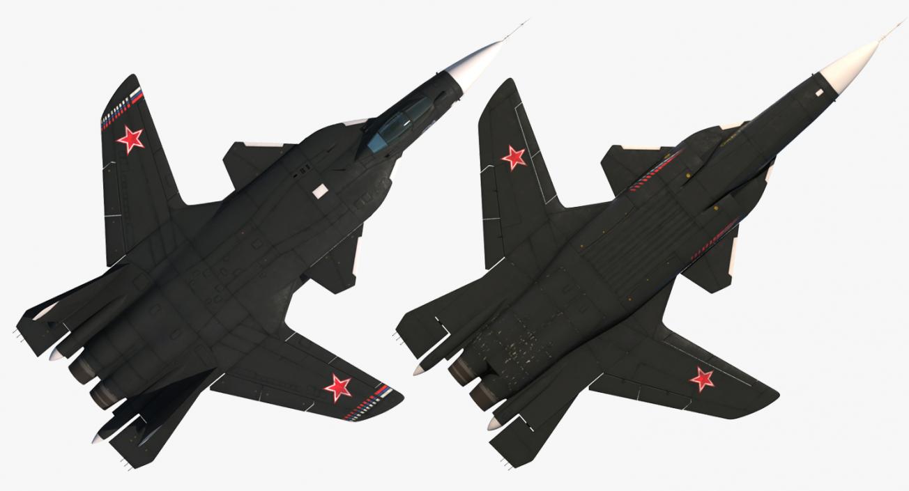 3D model Sukhoi Su-47 Berkut Russin Jet Fighter Rigged