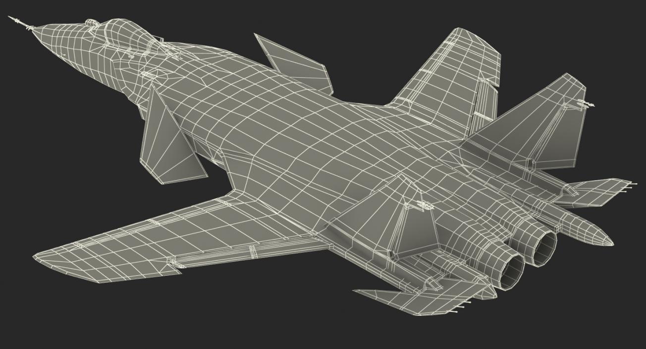 3D model Sukhoi Su-47 Berkut Russin Jet Fighter Rigged