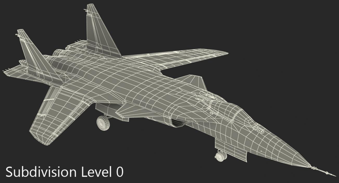 3D model Sukhoi Su-47 Berkut Russin Jet Fighter Rigged