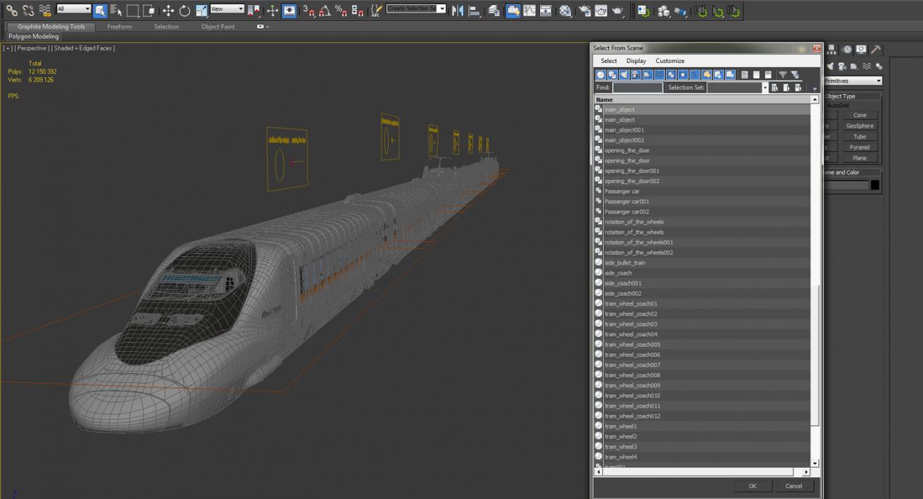 Bullet Train Rail Star Rigged 3D model